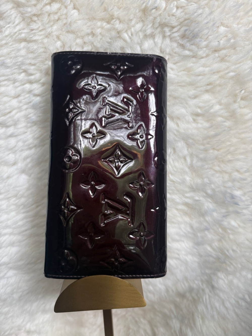 Louis Vuitton Vernis Amarante Sarah Deep Bordeaux Patent Continental Wallet - Picture 4 of 8